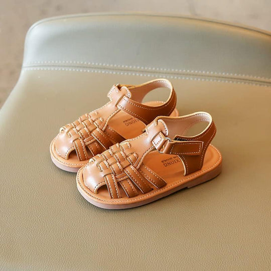 SunnyStrides™ – Lichtgewicht Geweven Kindersandalen met Klittenband