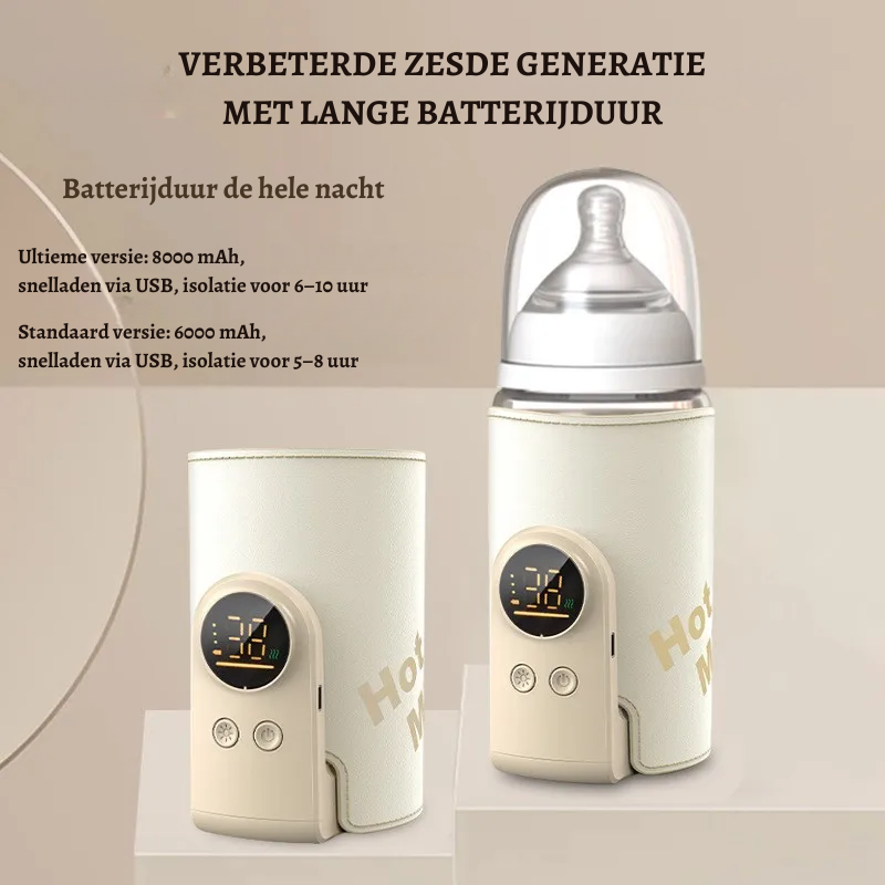 SmartBottle™ – Draadloze Oplaadbare Flessenwarmer – Altijd Perfecte Temperatuur