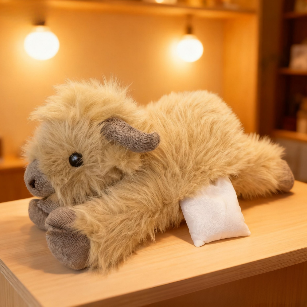 CalmCuddle – Highland Koe Verzwaringsknuffel met Warmtepad