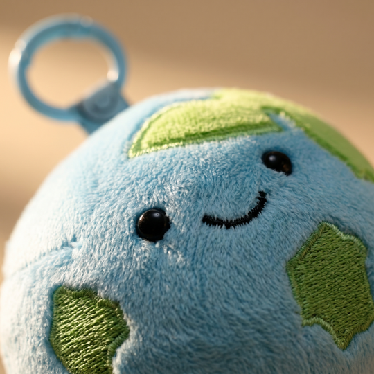 EarthCharm – Wereldbol Knuffel Sleutelhanger