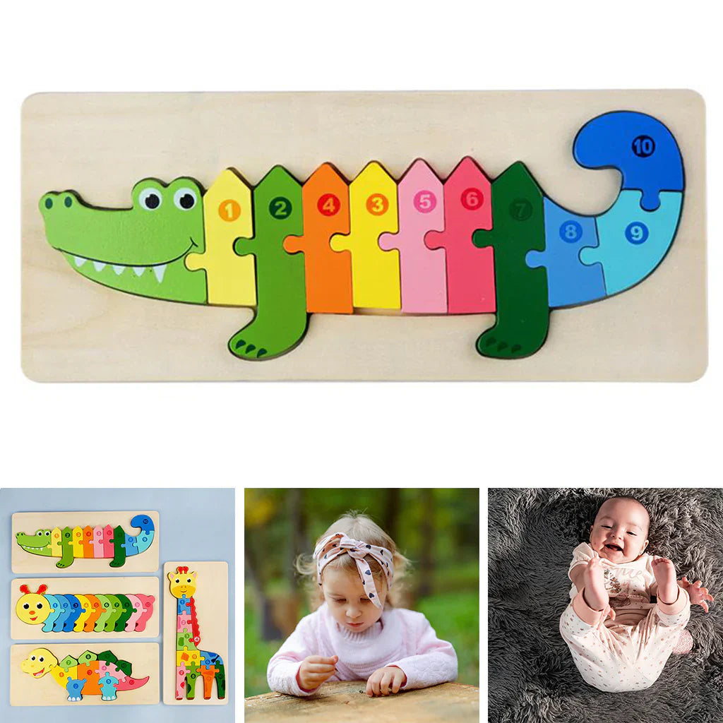 AnimalPuzzle™ – Montessori Houten Leer- & Dierpuzzel voor Kinderen
