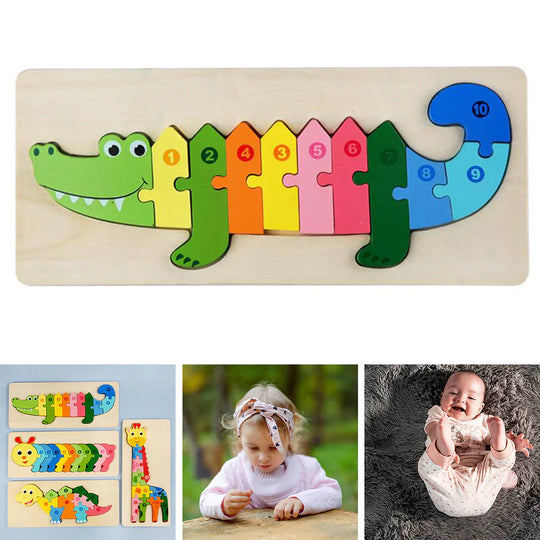 AnimalPuzzle™ – Montessori Houten Leer- & Dierpuzzel voor Kinderen
