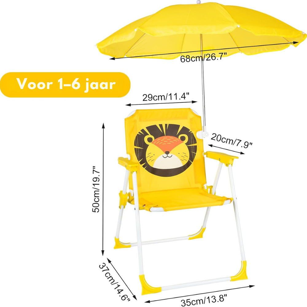 SunnySeat – Opvouwbare Kinder Strandstoel met Parasol