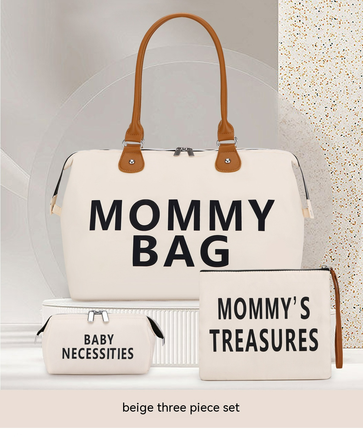 CarryAll™ – 3-Delige Mama Tas Set – Stijlvolle Complete Luiertas Oplossing
