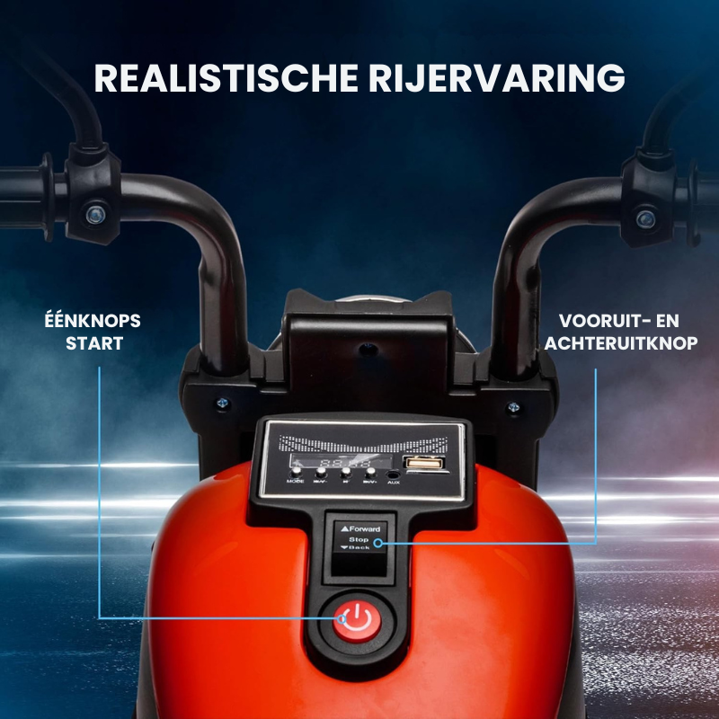 RoadRider™ Speelgoed Motorfiets – Rood/Zwarte Motor met Afneembare Zijwieltjes