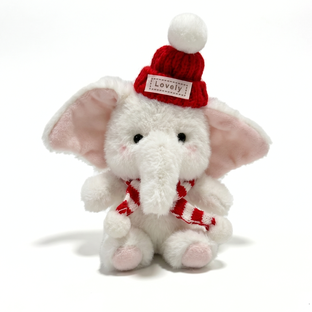 EleCuddle – Winter Olifant Knuffel Sleutelhanger