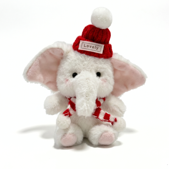 EleCuddle – Winter Olifant Knuffel Sleutelhanger