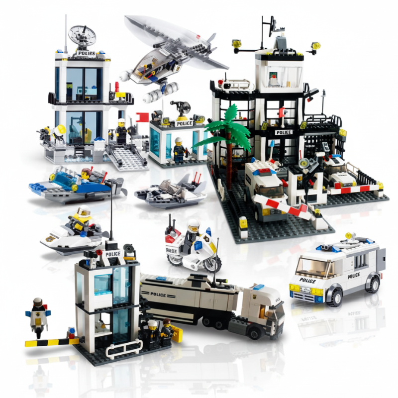 CityGuard™ – 631-delige Politiebureau Bouwset met Voertuigen