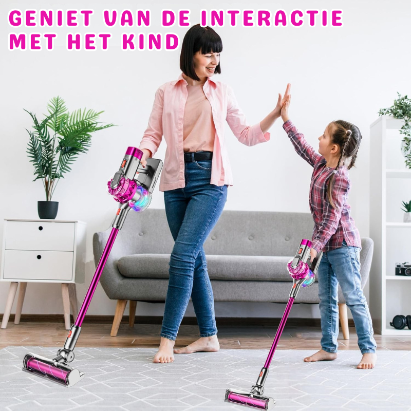 TinyHelper™ – Realistische Speelgoedstofzuiger – 4-in-1 Licht & Geluid