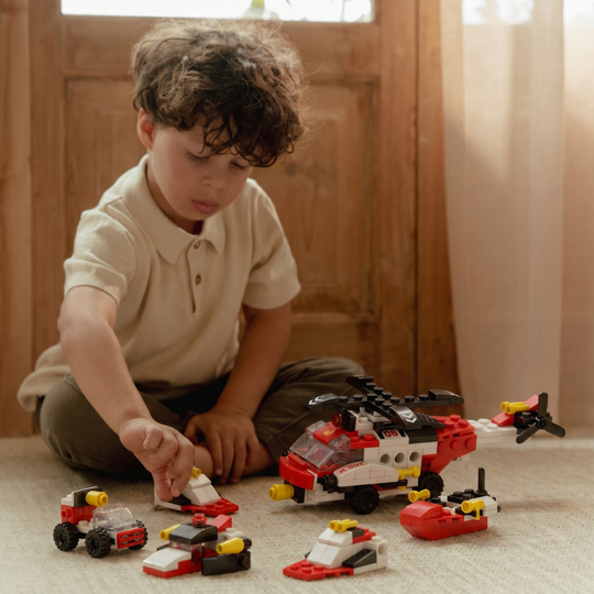 SkyBuilder – 6-in-1 Helikopter Bouwset (117–127 Stuks)