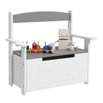 PlayBench™ – 2-in-1 Speelgoedkist & Zitbank – Opbergbank met Rugleuning en Armleuningen