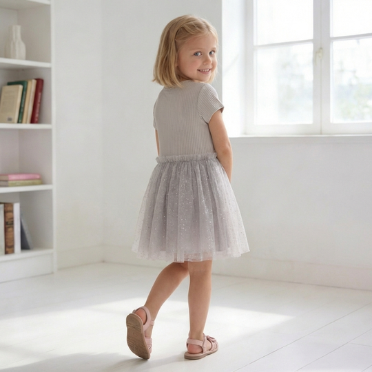 Olivia – Rib Tulle Jurk