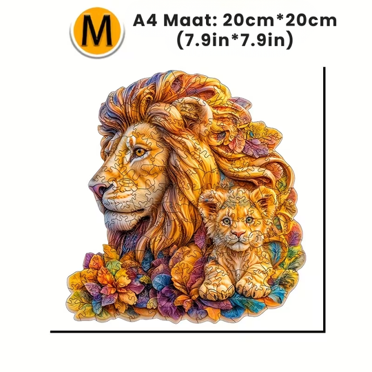 LionCraft™ – Houten Leeuwenpuzzel in Dierenvorm