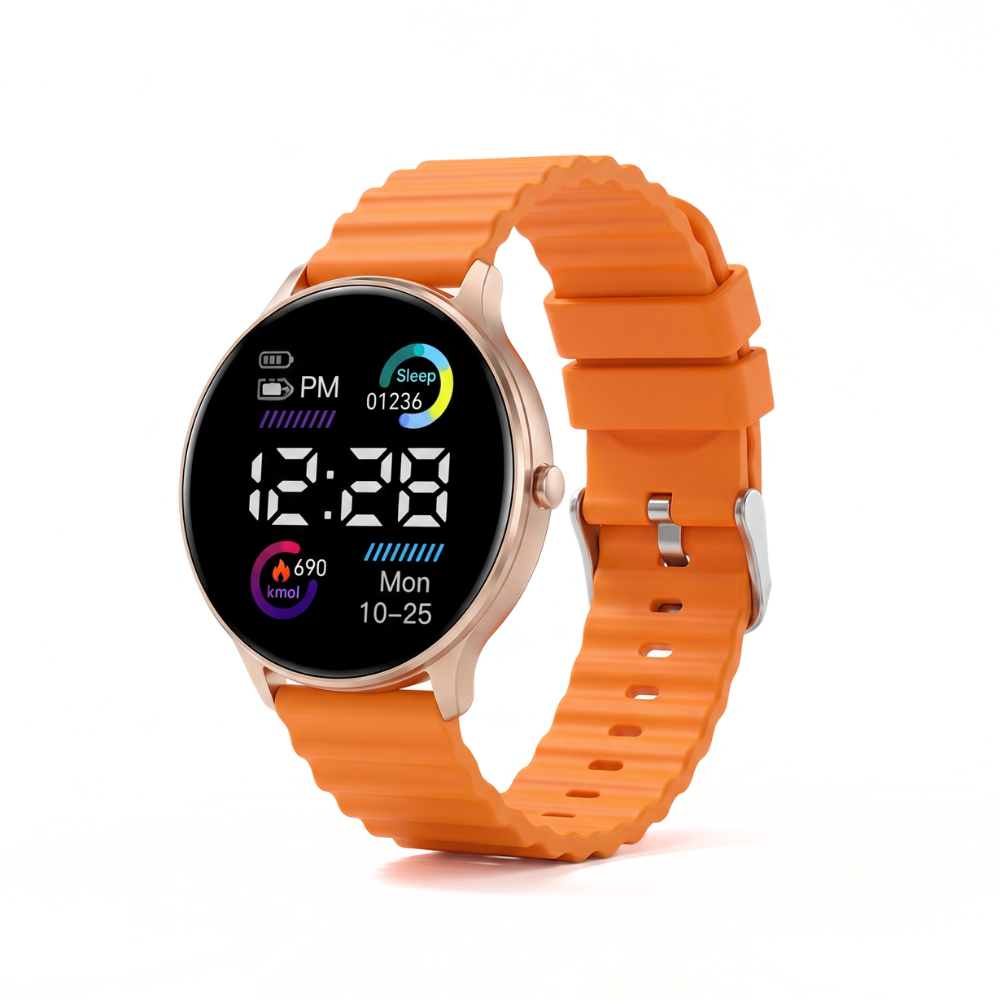 GlowFit – Rond LED Sporthorloge met Siliconen Band