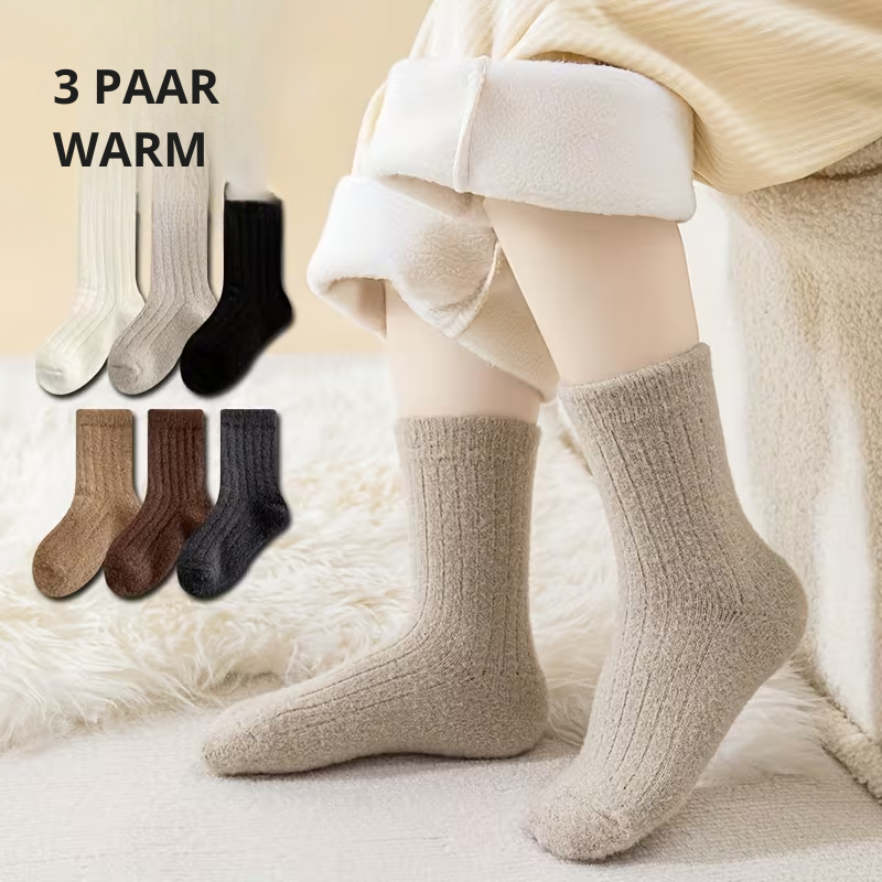 FleeceCozy™ – 3-Pack Kinder Fleece Sokken – Warme Dikke Sokken