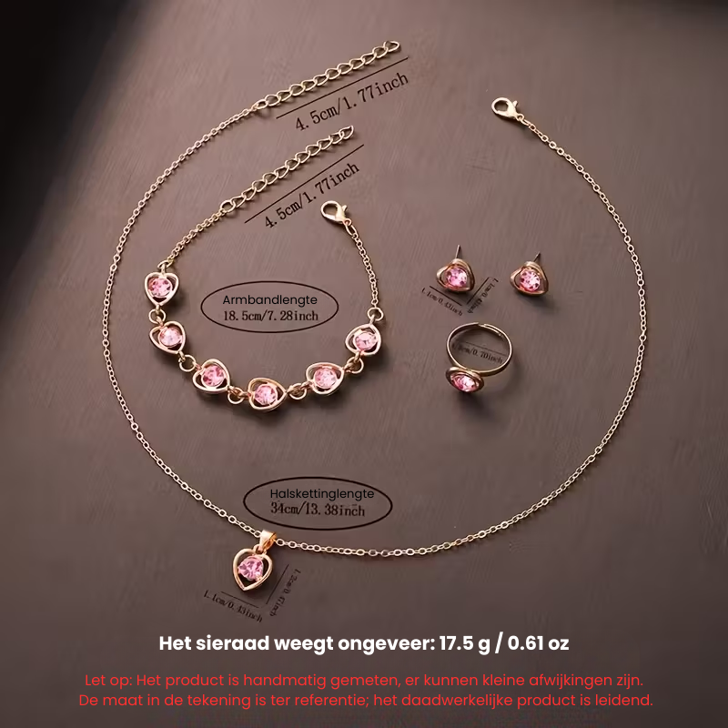 GlamTime™ – 6-delige Fashion Sieraden & Elektronisch Horloge Set