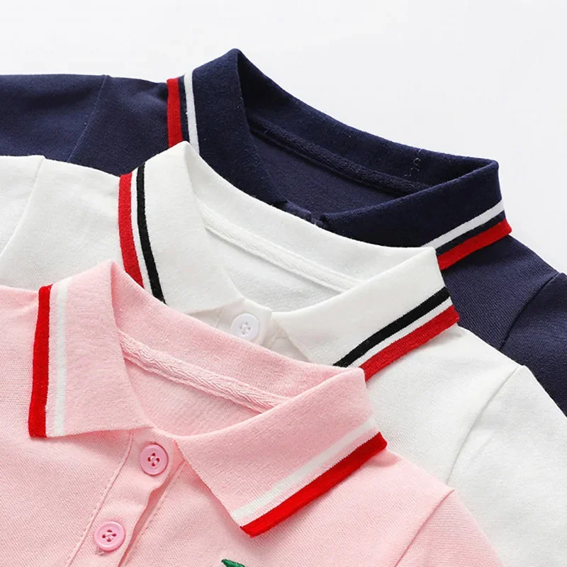 CherryBloom polo jurk detail - Milo & Moon