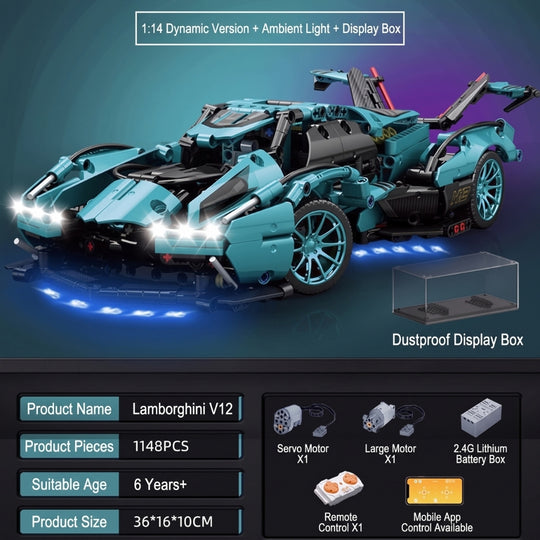 <font dir="auto" style="vertical-align: inherit;"><font dir="auto" style="vertical-align: inherit;">Compatible avec la voiture de sport mécanique du jouet de construction éducatif Lamborghini V12 Black Warrior pour garçon</font></font>