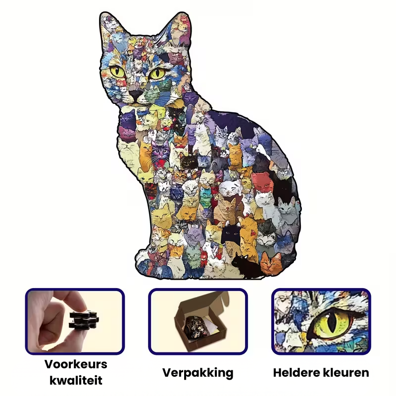 KittyCraft™ – Unieke Houten Kattenpuzzel