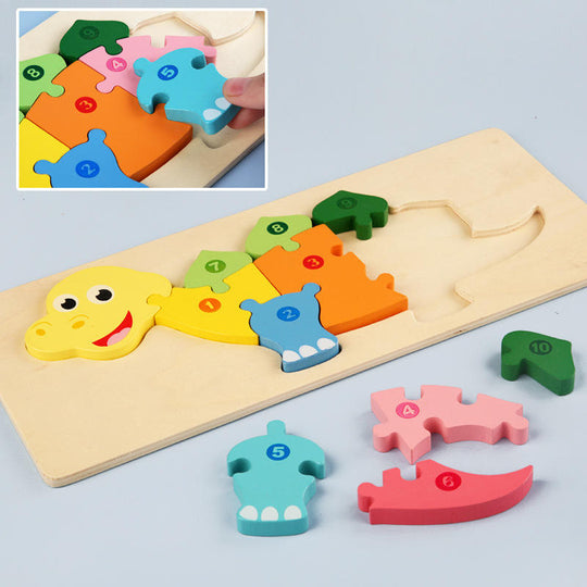 AnimalPuzzle™ – Montessori Houten Leer- & Dierpuzzel voor Kinderen