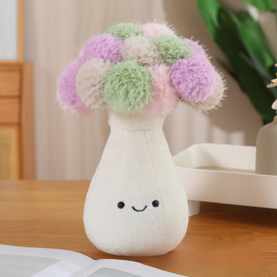 HydrangeaBuddy – Pluche Hortensia in Glimlachende Vaas