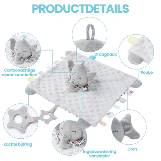 CuddleCloud™ – Zacht Baby Knuffeldoekje met Schattige Dierenontwerpen