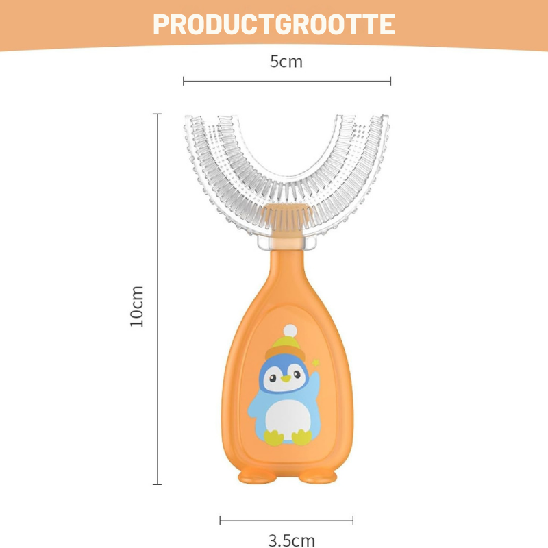 MiloBrush™ – 4-pack U-vormige Kindertandenborstels, 45° Reiniging, BPA-vrije Siliconen voor 2-12 Jaar