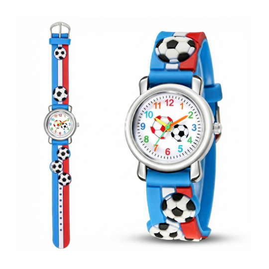 GoalTime – Kinderhorloge met Voetbalpatroon – Quartz & Sportief