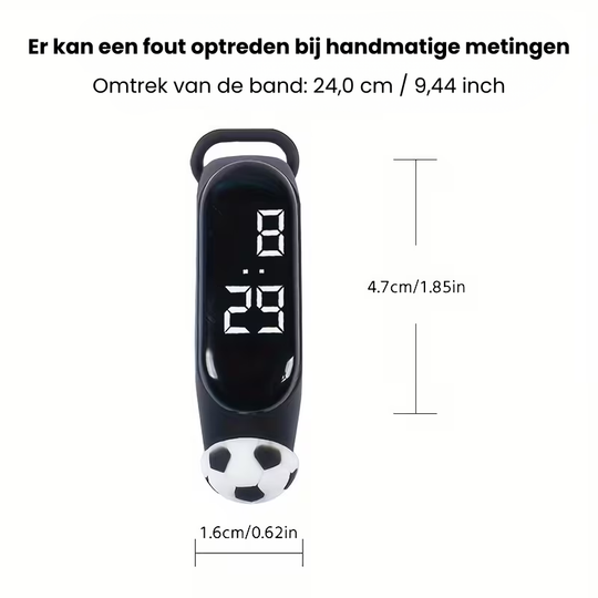 SoccerTime – LED Digitaal Kinderhorloge – Sportieve Voetbal Armband