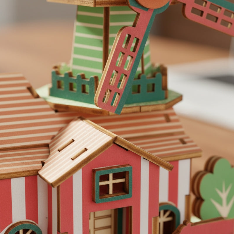 FarmWindmill – 3D Houten Bouwpuzzel Windmolen