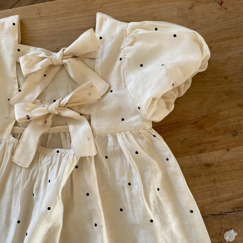 BowBloom kinderjurk met dubbele strikken - Milo & Moon