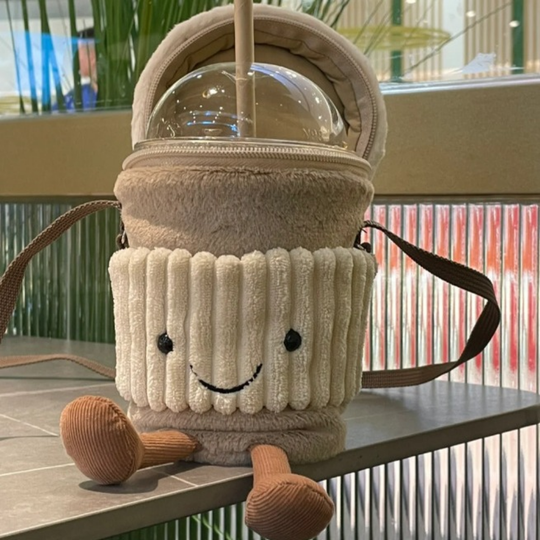 CoffeeCarry – Coffee To-Go Pluche Tas met Schouderband