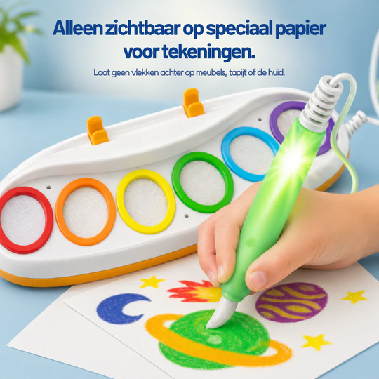TekenTover – Kindertekenset met Magisch Licht voor Knoeivrij Tekenen