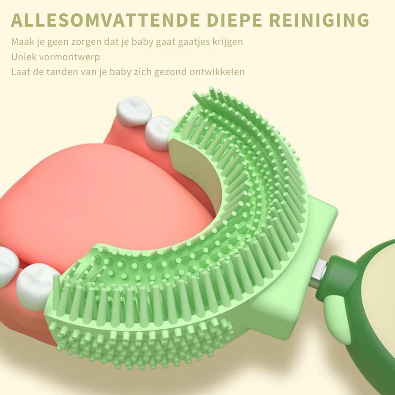 MiloBrush™ – 2-pack U-vormige Kindertandenborstels met 360° Reiniging en BPA-vrije Siliconen
