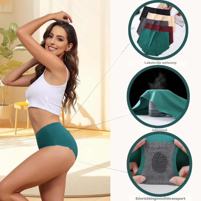 ComfyCurve™ – 4-pack Naadloos Damesondergoed, Hoge Taille, Comfortabel en Vormgevend