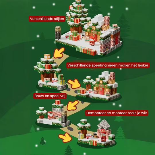 MagniXmas™ – 150-delige Magnetische Kerstthema Bouwblokken Set