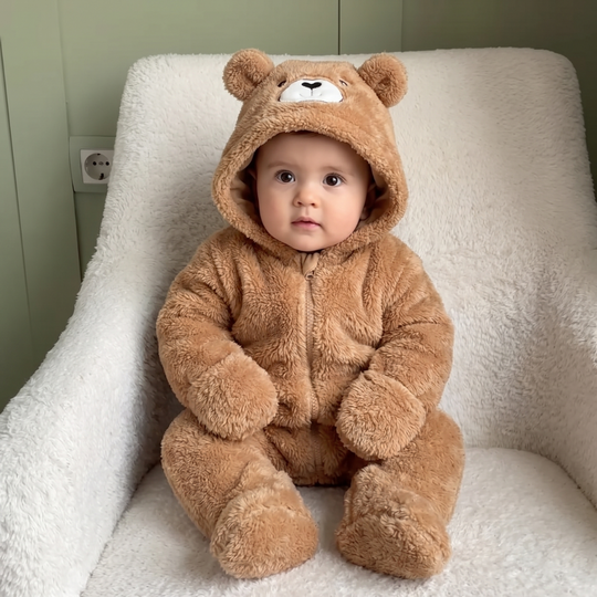 SnugglePaws – Zachte Fleece Baby Onesie met Dierenontwerp