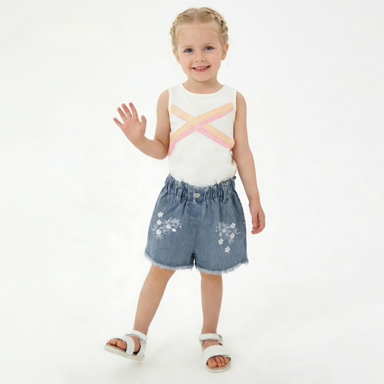 Johanna – Bloemen Denim Broekjes