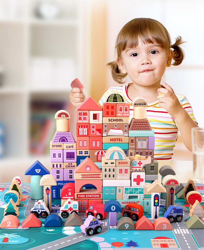 CityBlocks – Houten Bouwblokken Stad Set
