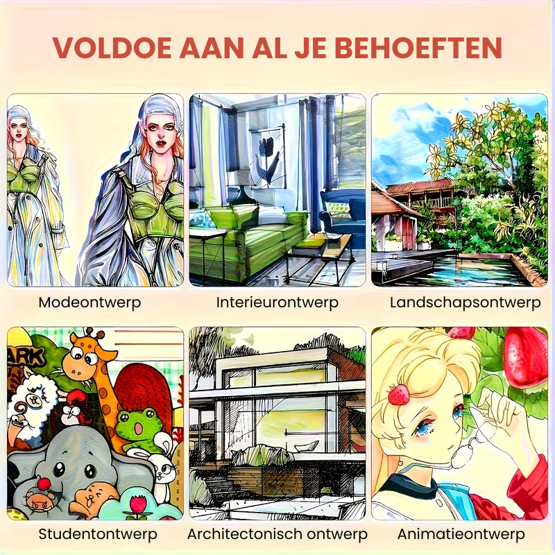 ColorMaster™ – 24/48/60/80 Dubbelzijdige Markers – Teken- & Sketch Pennen