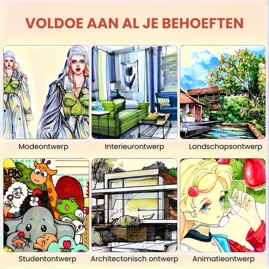 ColorMaster™ – 24/48/60/80 Dubbelzijdige Markers – Teken- & Sketch Pennen