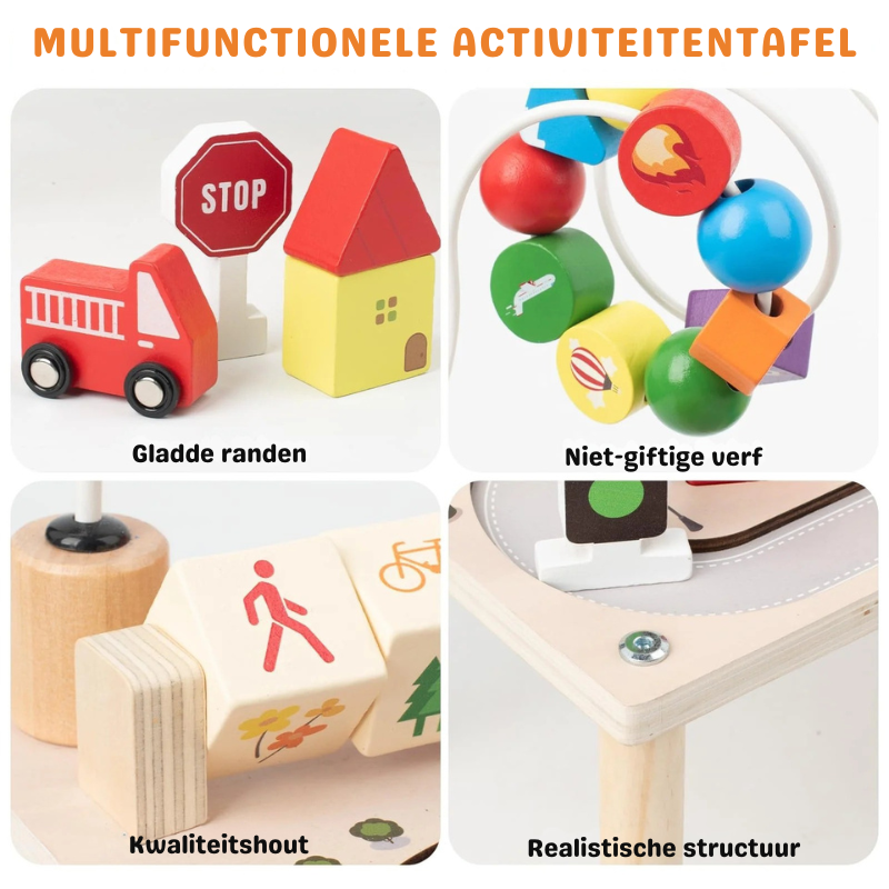 PlayTableix™ – 7-in-1 Montessori Houten Activiteitentafel
