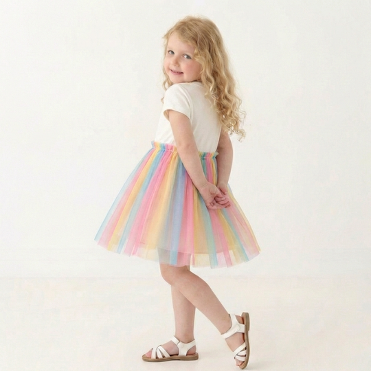 Elisa – Regenboog Tulle Jurk