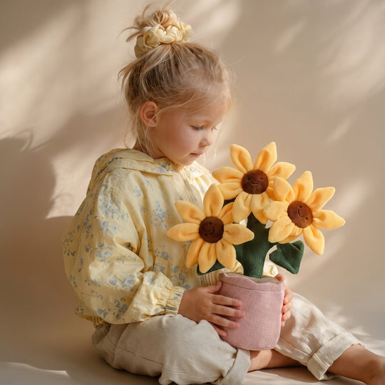 SunnyBloom – Pluche Zonnebloemen in Bloempot