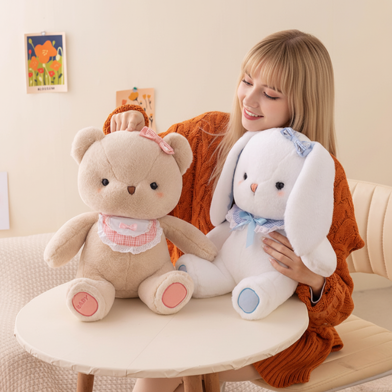 SweetBib – Beer & Konijn Knuffels met Strik