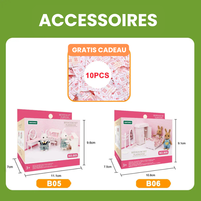 TinyVilla™ – 1:12 Poppenhuis Meubelpakket – Keuken & Dinette