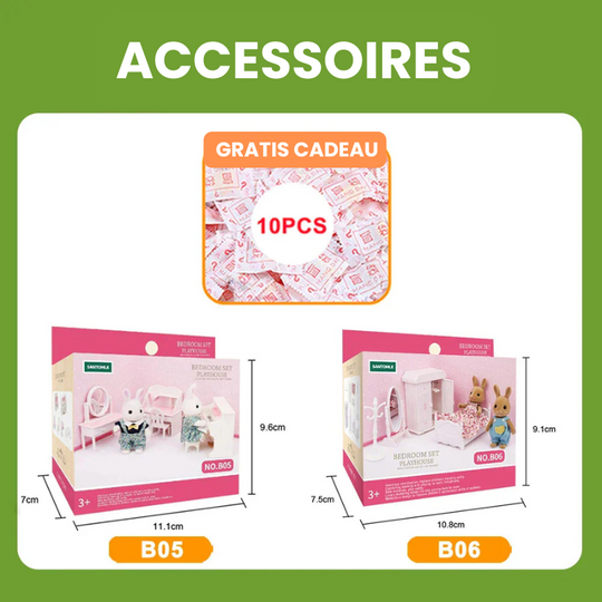 TinyVilla™ – 1:12 Poppenhuis Meubelpakket – Keuken & Dinette