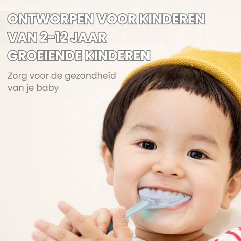 MiloBrush™ – 3-pack U-vormige Kindertandenborstels, 360° Reiniging, BPA-vrije Siliconen voor 2-5 Jaar