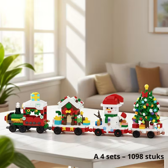 HollyBricks™ – 1098/1638-delige Trein Kerst Bouwstenen Combinatie Set