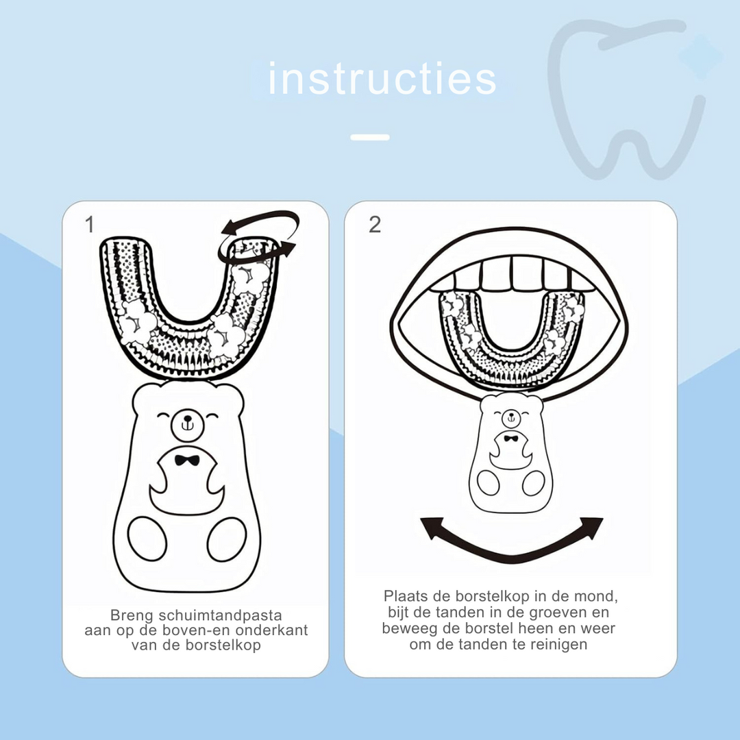 MiloBrush™ U-vormige Kinder Tandenborstel (3Pack) – Diervorm (2-12 jaar)